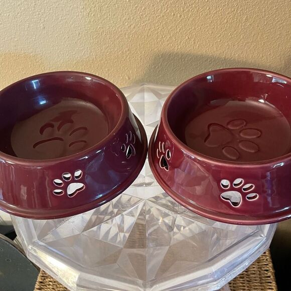 Top Paw Purple Plum Stoneware Dog Bowls - Picture 15 of 15